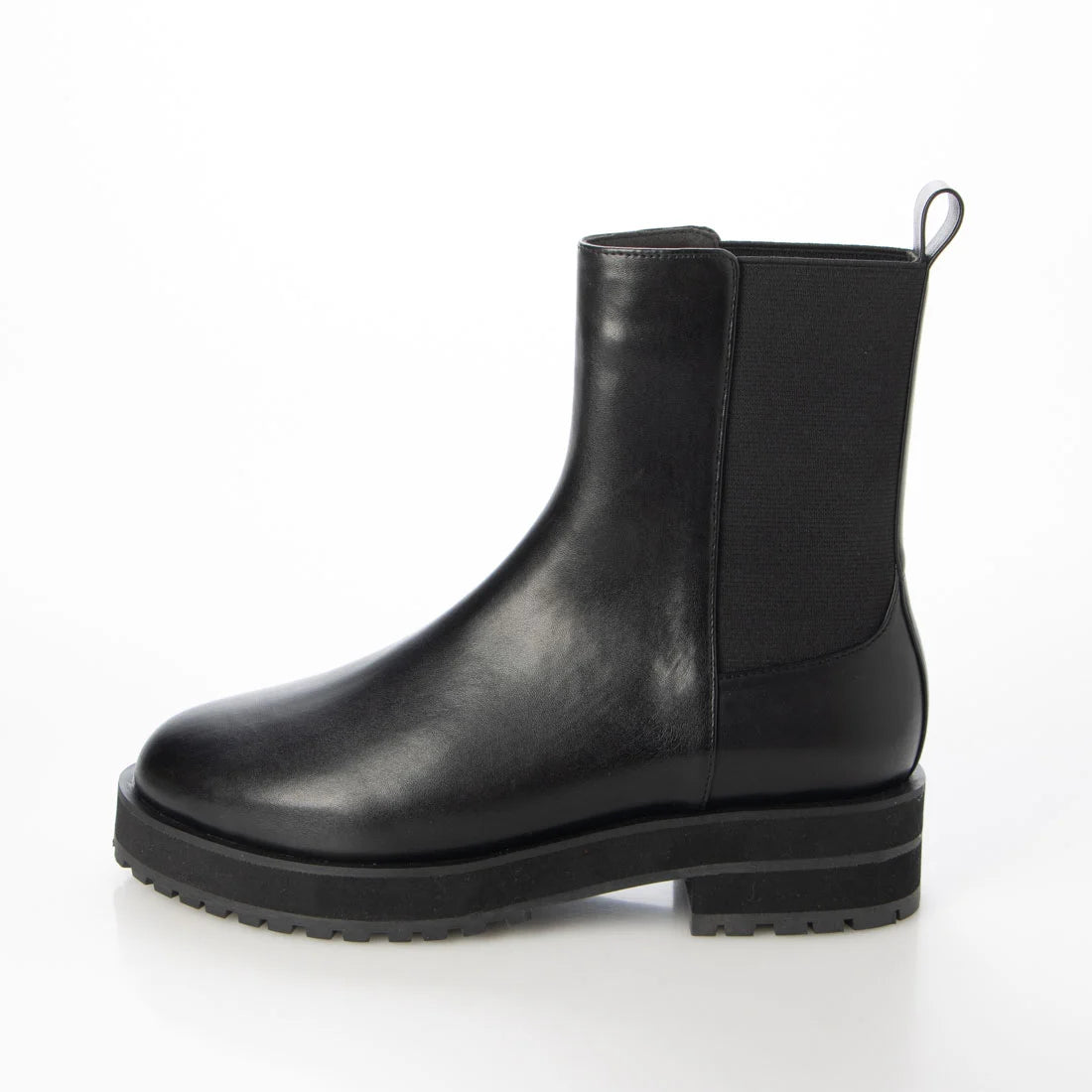 日本製 Launa Lea 側邊彈力厚底雨靴短靴 (R9018)(黑色/Black)