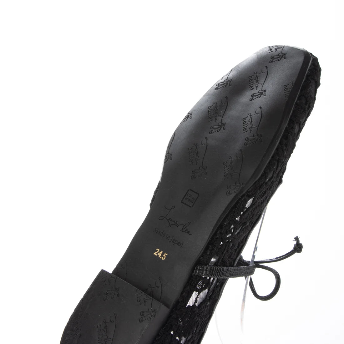 【新品預訂】日本製 Launa Lea 花卉蕾絲漁網芭蕾舞鞋 (B7612A)(黑色 / Black Z)