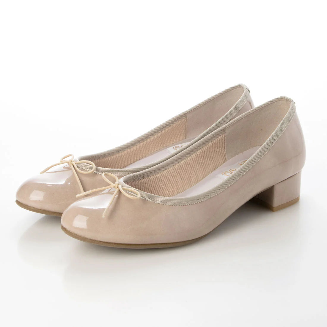日本製 Launa lea 3cm踭蝴蝶結圓頭亮面芭蕾晴雨鞋( RB5401A ) (杏色/ Beige E)