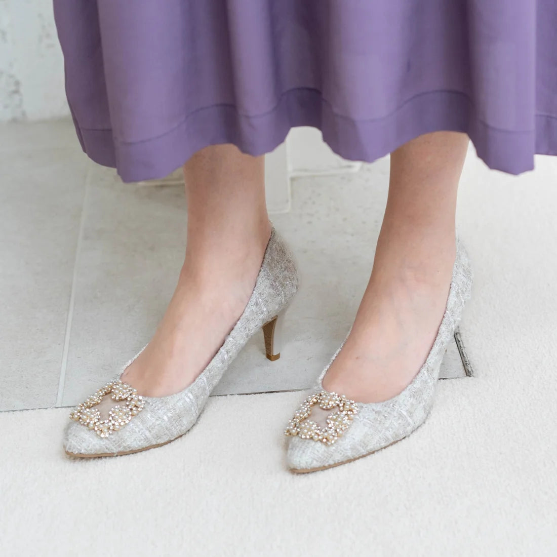 日本製 Launa lea Bijou 尖頭高跟鞋(0484) Ivory