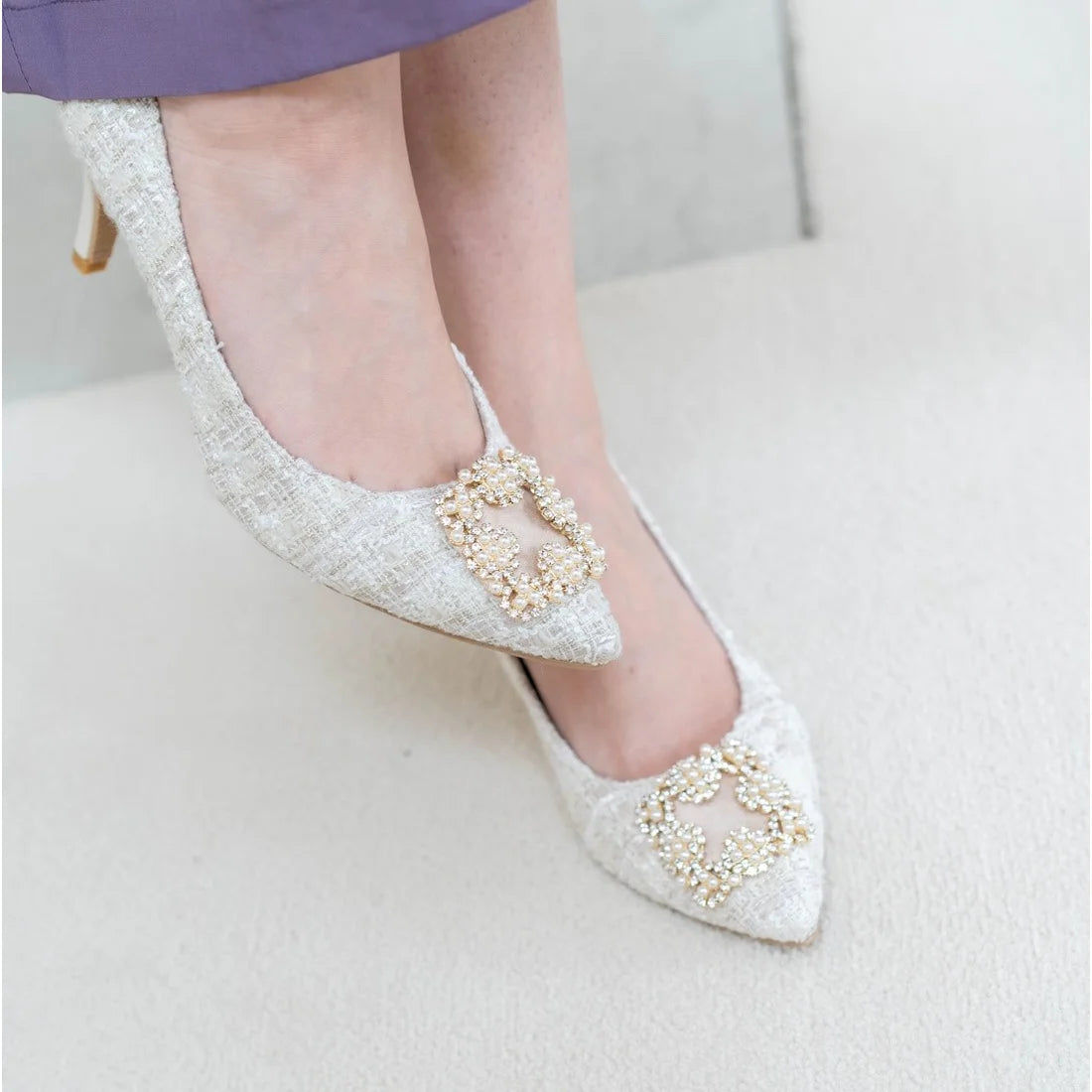 日本製 Launa lea Bijou 尖頭高跟鞋(0484) Ivory