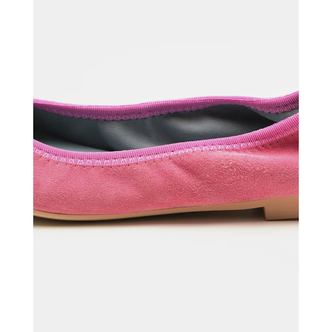 日本製【珍珠色調防水】Emma Francis 真皮 圓頭平底芭蕾舞鞋(02b-L S143)(Dark pink leather suede)(ダークピンク レザースエード)