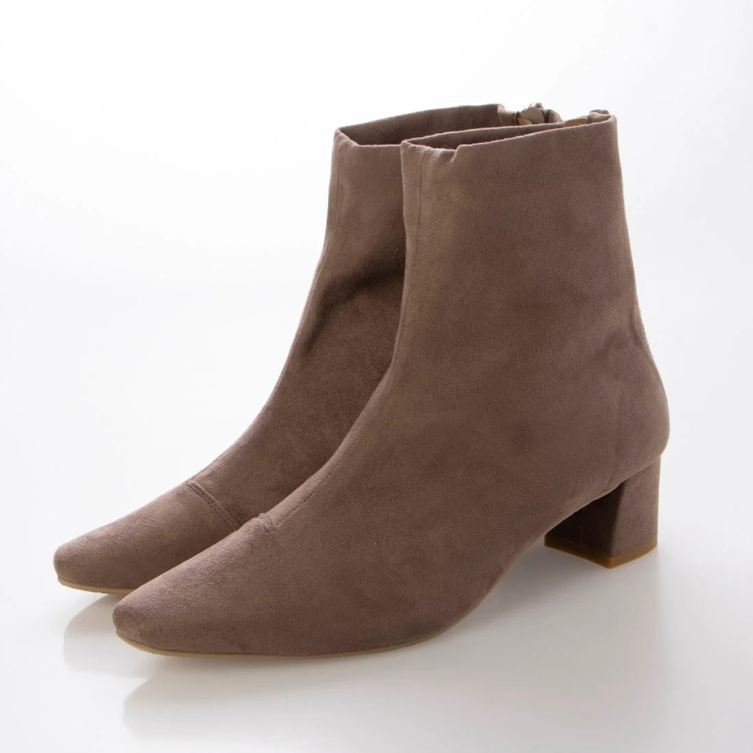 日本製 Launa Lea 4cm 彈性方頭短靴 (587)(淺杏色/L beige S)