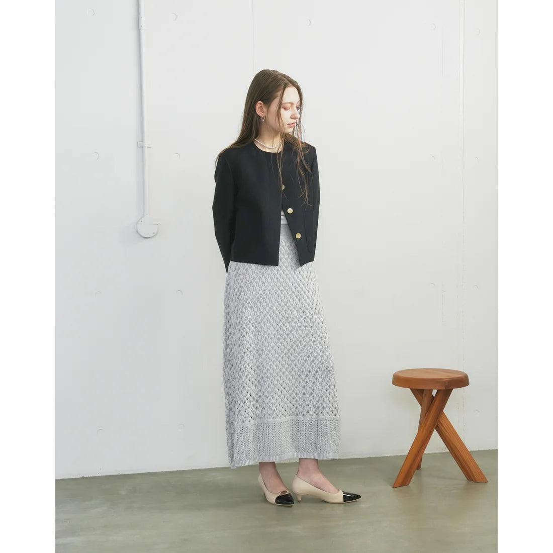 【新品預訂】日本製Emma Francis 4cm跟 前馬銜扣高跟鞋 (象牙色光滑) (4003a P177)