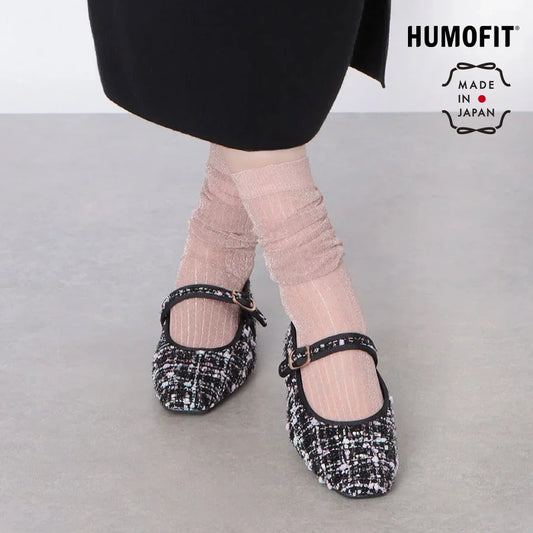 【新品預訂】日本製 Lauf Oletta 方頭粗花呢材質瑪麗珍鞋 (LH115 BLACK-Z) (黑色)