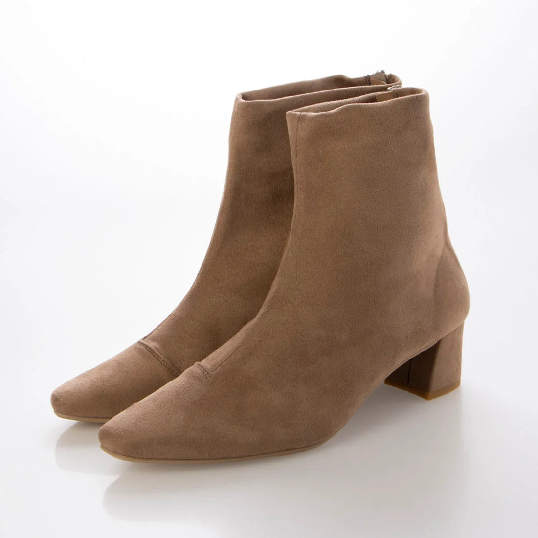 日本製 Launa Lea 4cm 彈性方頭短靴 (587)(杏色/beige S)