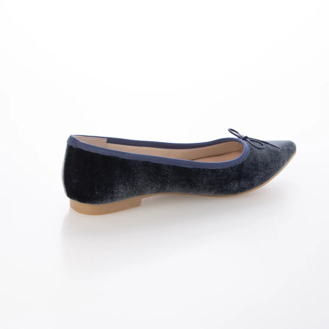【新品預訂】日本製 Launa lea 尖頭絨毛蝴蝶結芭蕾平底鞋 (B4613A) (灰藍色 Z / Blue Grey Z)