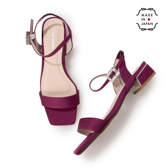 日本製 Lauf Oletta 3cm 串珠方形涼鞋 (L117 Megenta-Z) (紫紅色)
