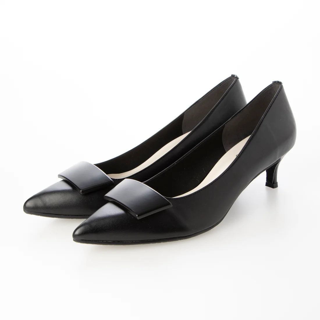 日本製 Launa Lea 5cm方扣尖頭高跟鞋 (573) (黑色 / Black)