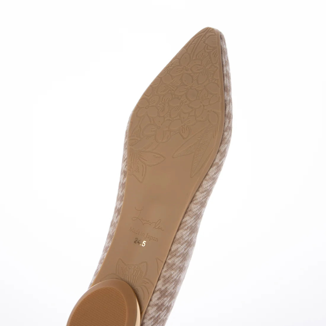 【新品預訂】日本製 Launa lea 金色方扣平底鞋 (576) (杏色 Z/C / Beige Z/C )