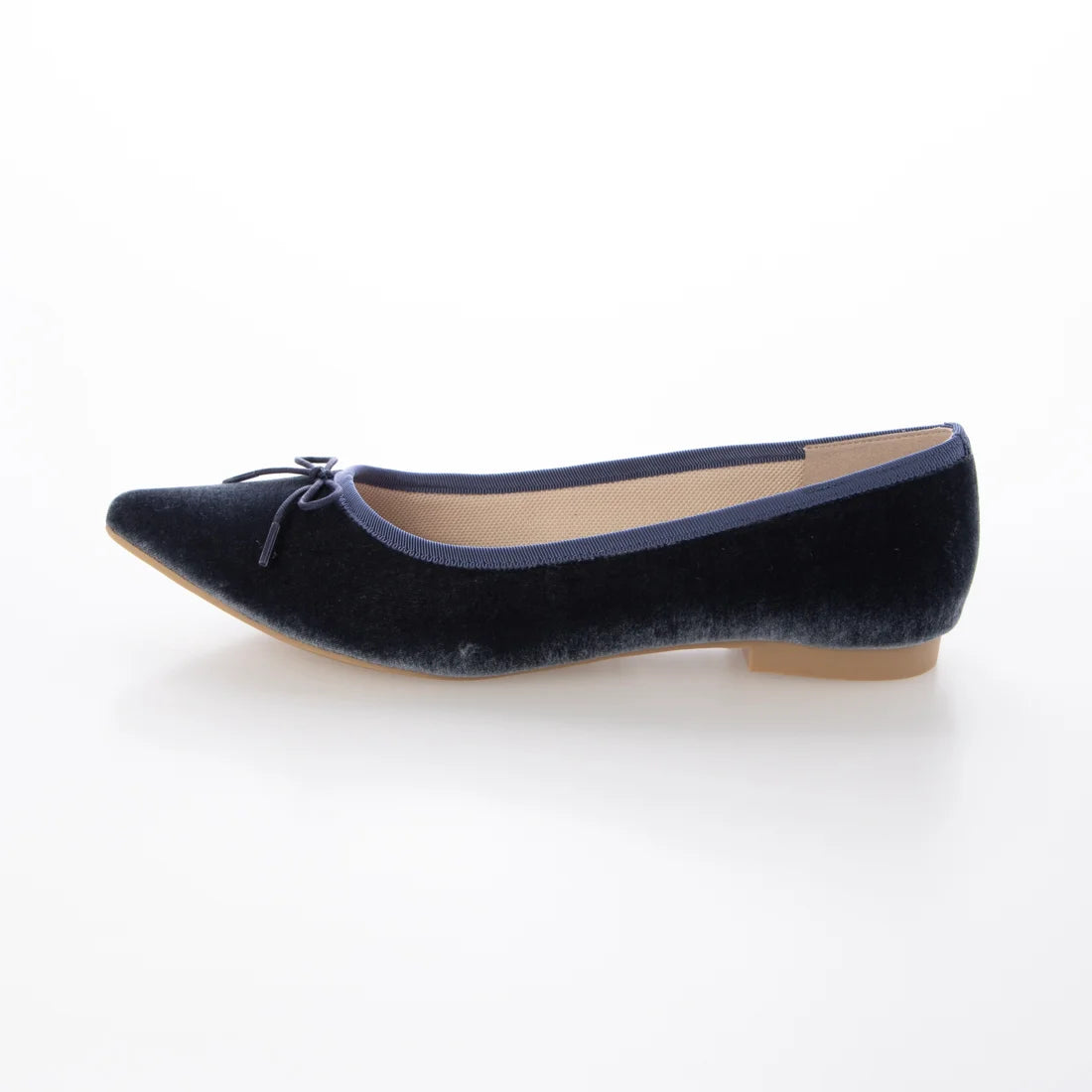 【新品預訂】日本製 Launa lea 尖頭絨毛蝴蝶結芭蕾平底鞋 (B4613A) (灰藍色 Z / Blue Grey Z)