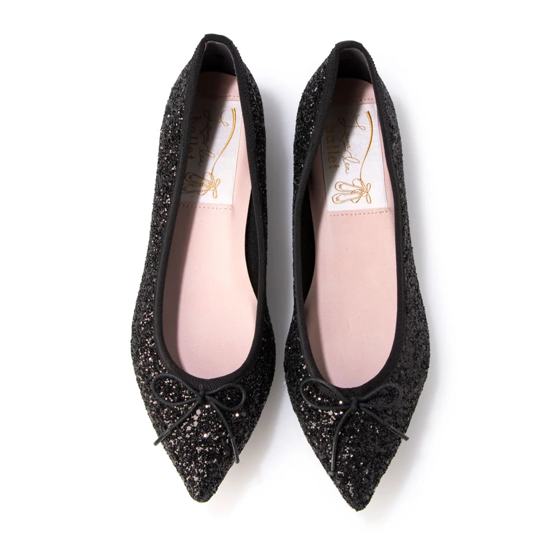 日本製 Launa lea 閃耀亮片尖頭芭蕾鞋 ( B4601A ) (黑色/Black)