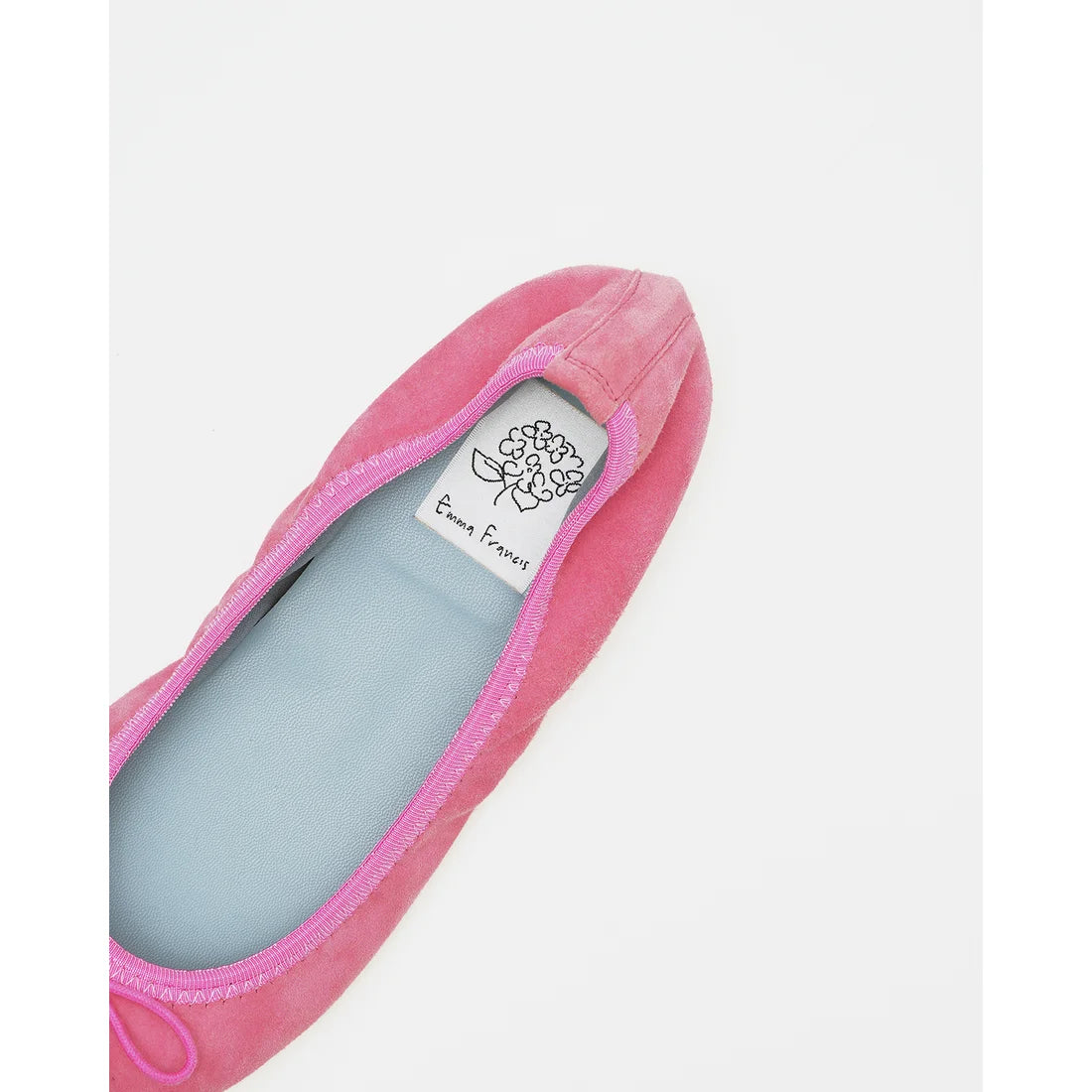 日本製【珍珠色調防水】Emma Francis 真皮 圓頭平底芭蕾舞鞋(02b-L S143)(Dark pink leather suede)(ダークピンク レザースエード)