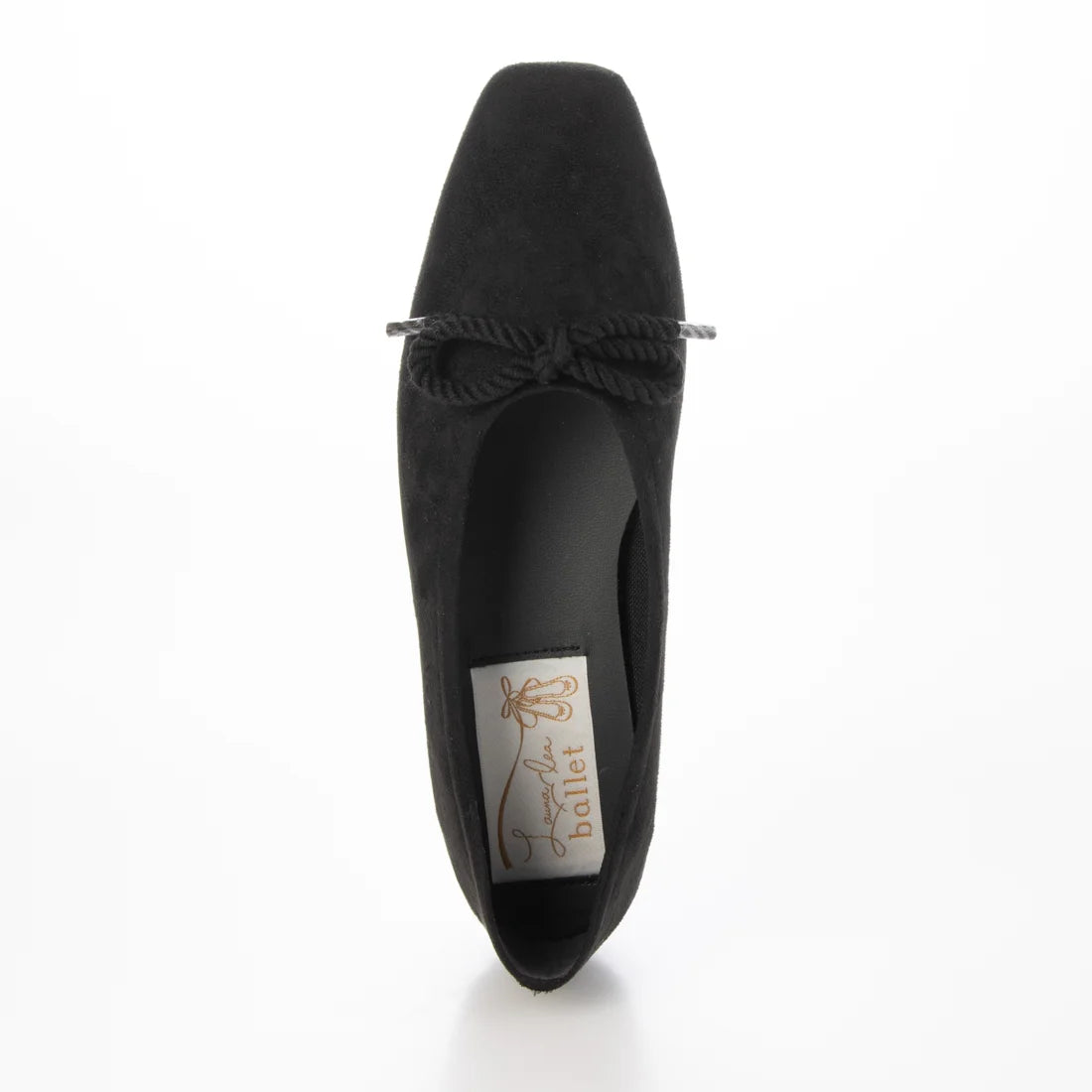 【新品預訂】日本製 Launa lea 繩蝴蝶結方頭絨毛芭蕾舞鞋(B7102A)(黑色 S / Black S )