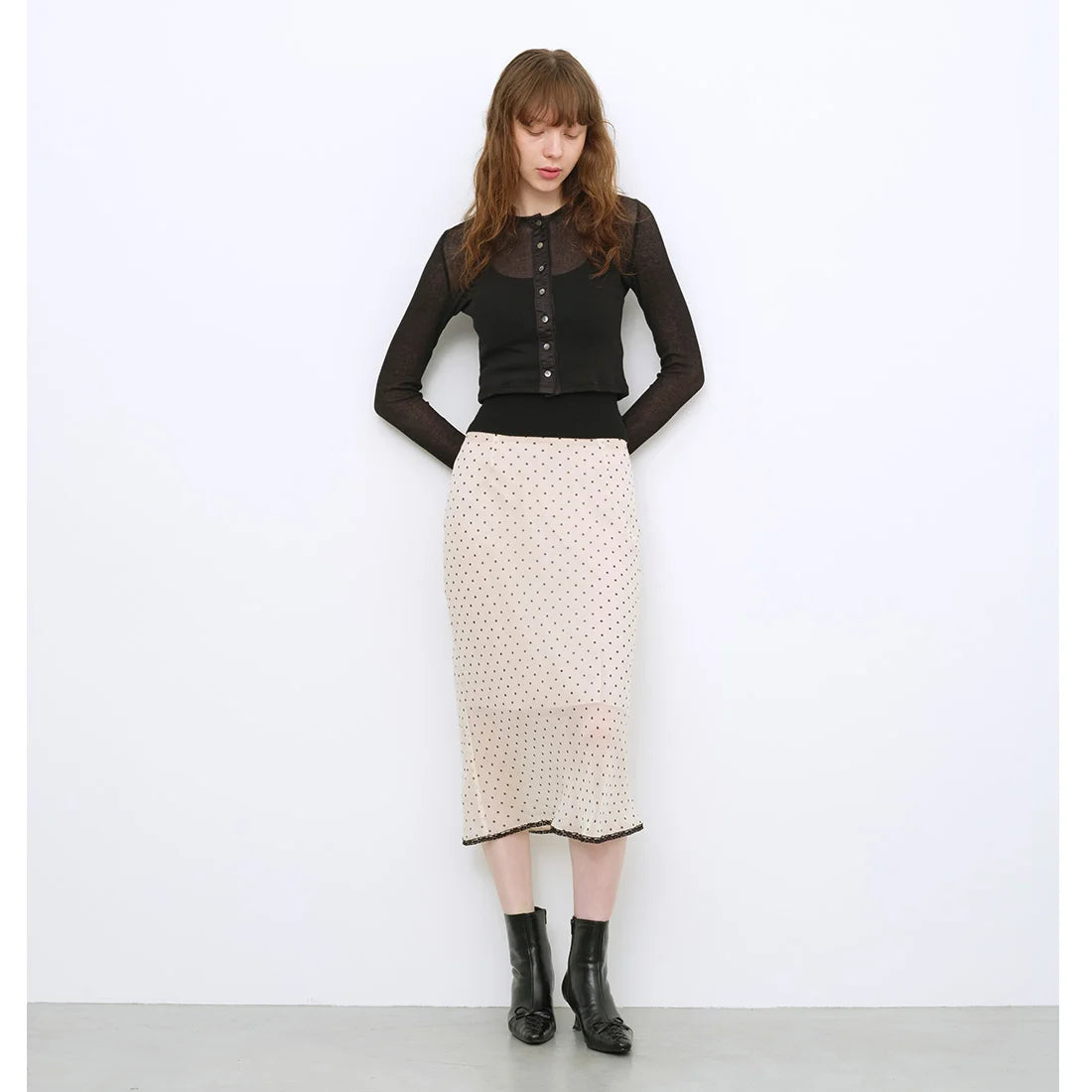 【新品現貨】日本製Launa Lea 5cm跟 繫帶蝴蝶結靴 (639)(黑色/Black)