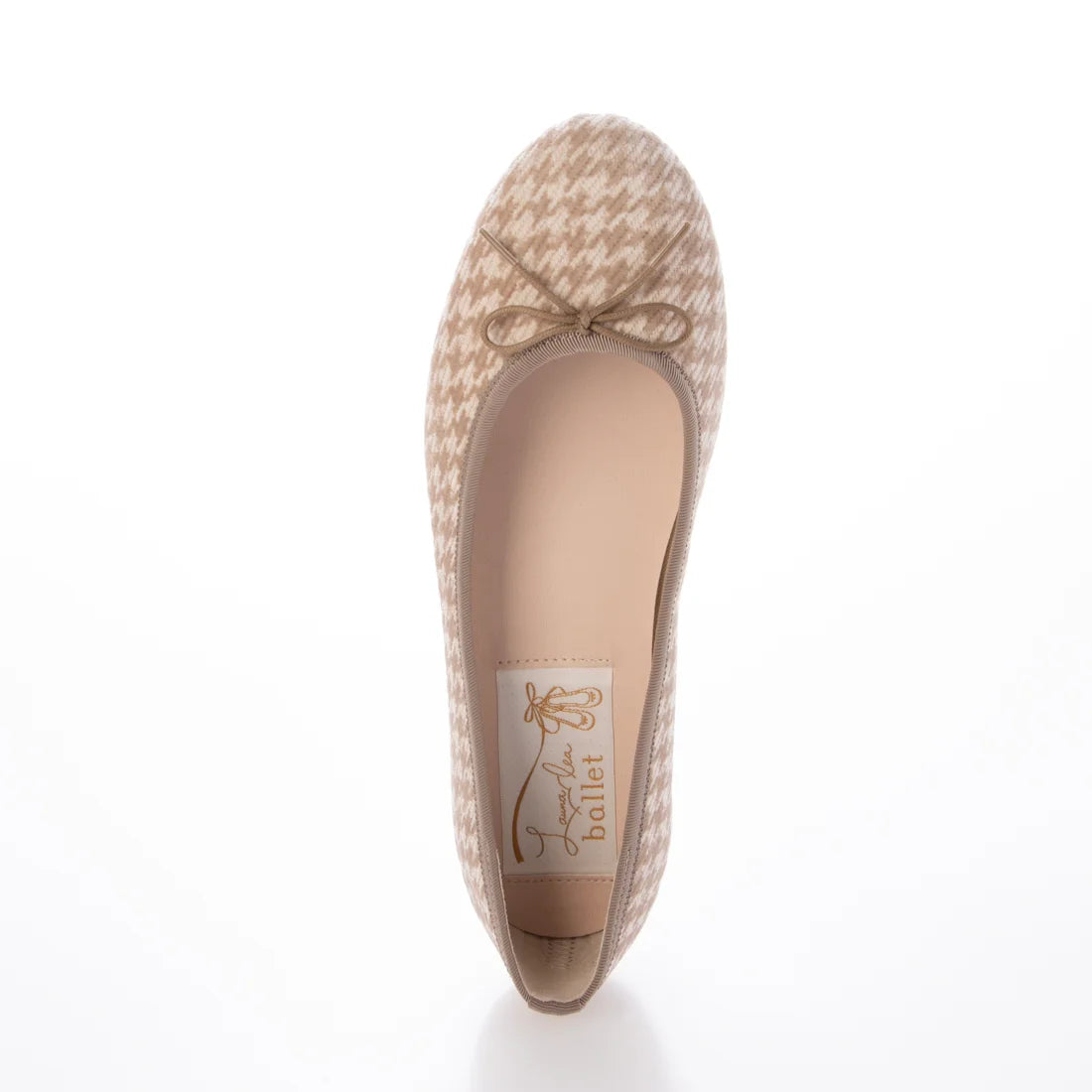 【新品預訂】日本製 Launa lea 圓頭絨毛蝴蝶結芭蕾平底鞋 (B1613A) (杏色 Z/C / Beige Z/C)