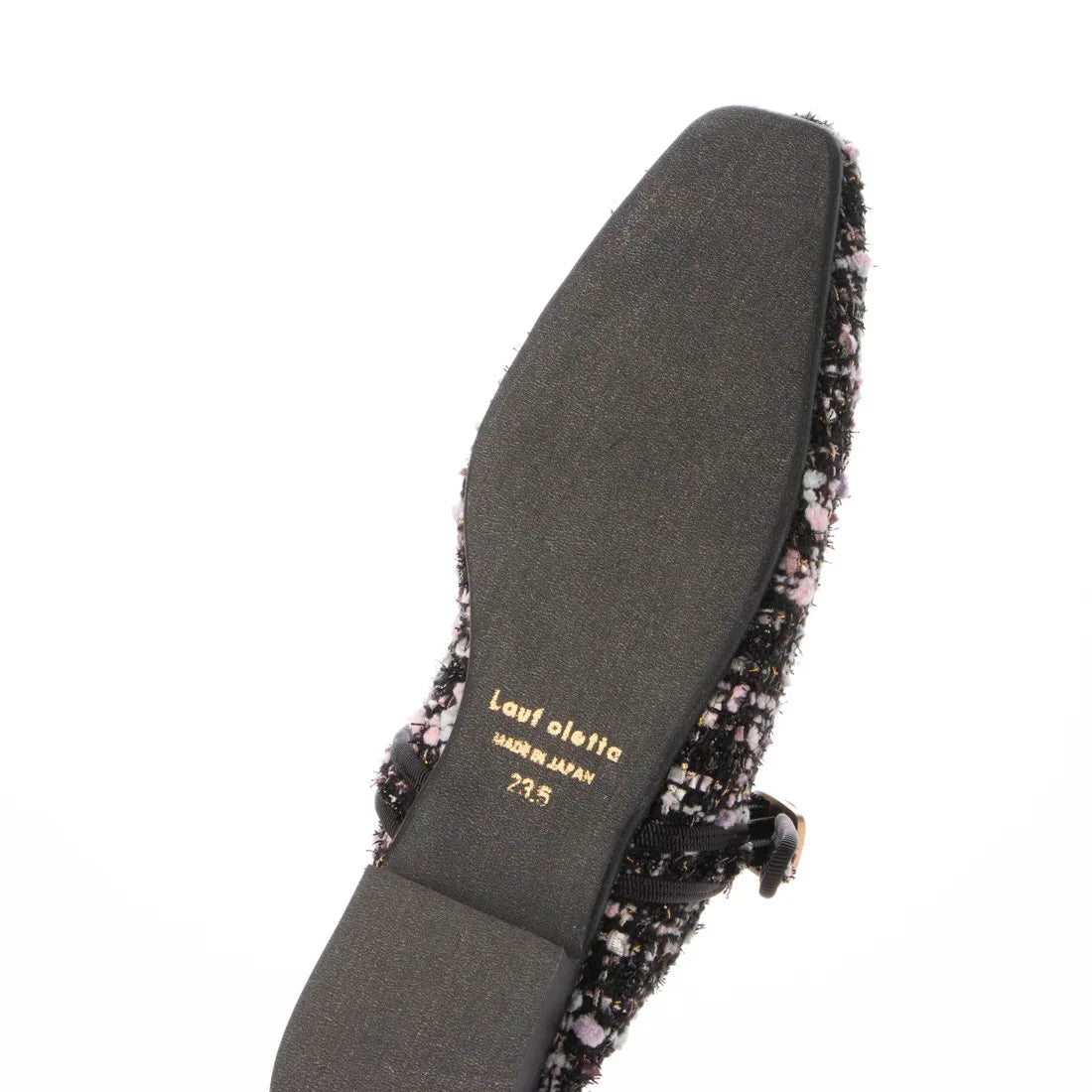 【新品預訂】日本製 Lauf Oletta 方頭粗花呢材質瑪麗珍鞋 (LH115 BLACK-Z) (黑色)