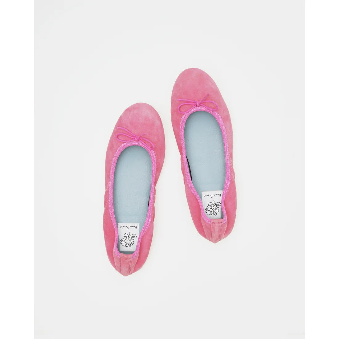 日本製【珍珠色調防水】Emma Francis 真皮 圓頭平底芭蕾舞鞋(02b-L S143)(Dark pink leather suede)(ダークピンク レザースエード)
