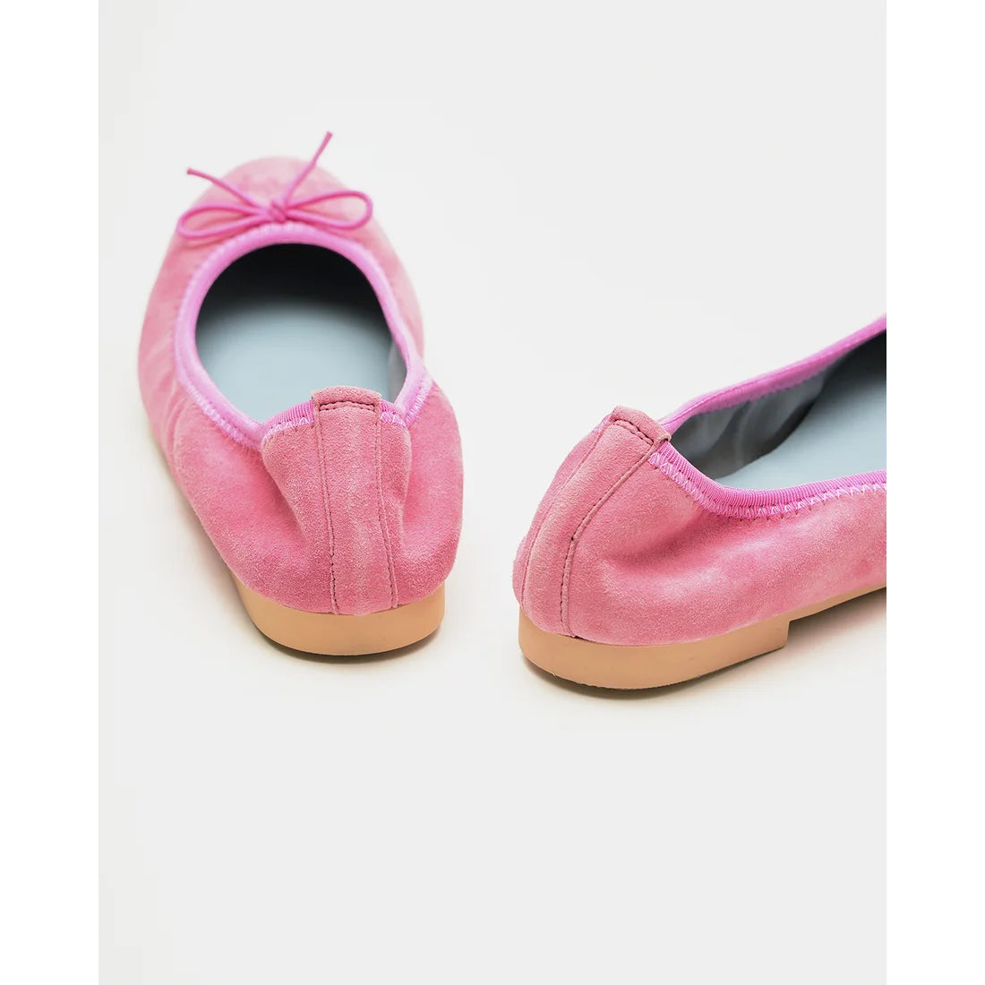 日本製【珍珠色調防水】Emma Francis 真皮 圓頭平底芭蕾舞鞋(02b-L S143)(Dark pink leather suede)(ダークピンク レザースエード)