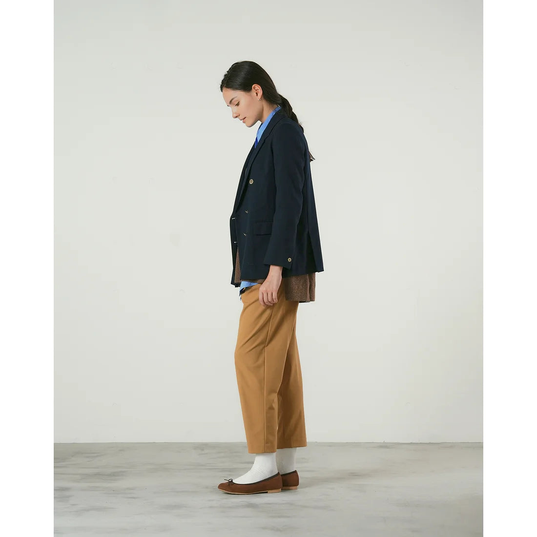 日本製【珍珠色調防水】Emma Francis 真皮 圓頭平底芭蕾舞鞋(02b-L S104)(Brown leather suede)(ブラウン レザースエード)