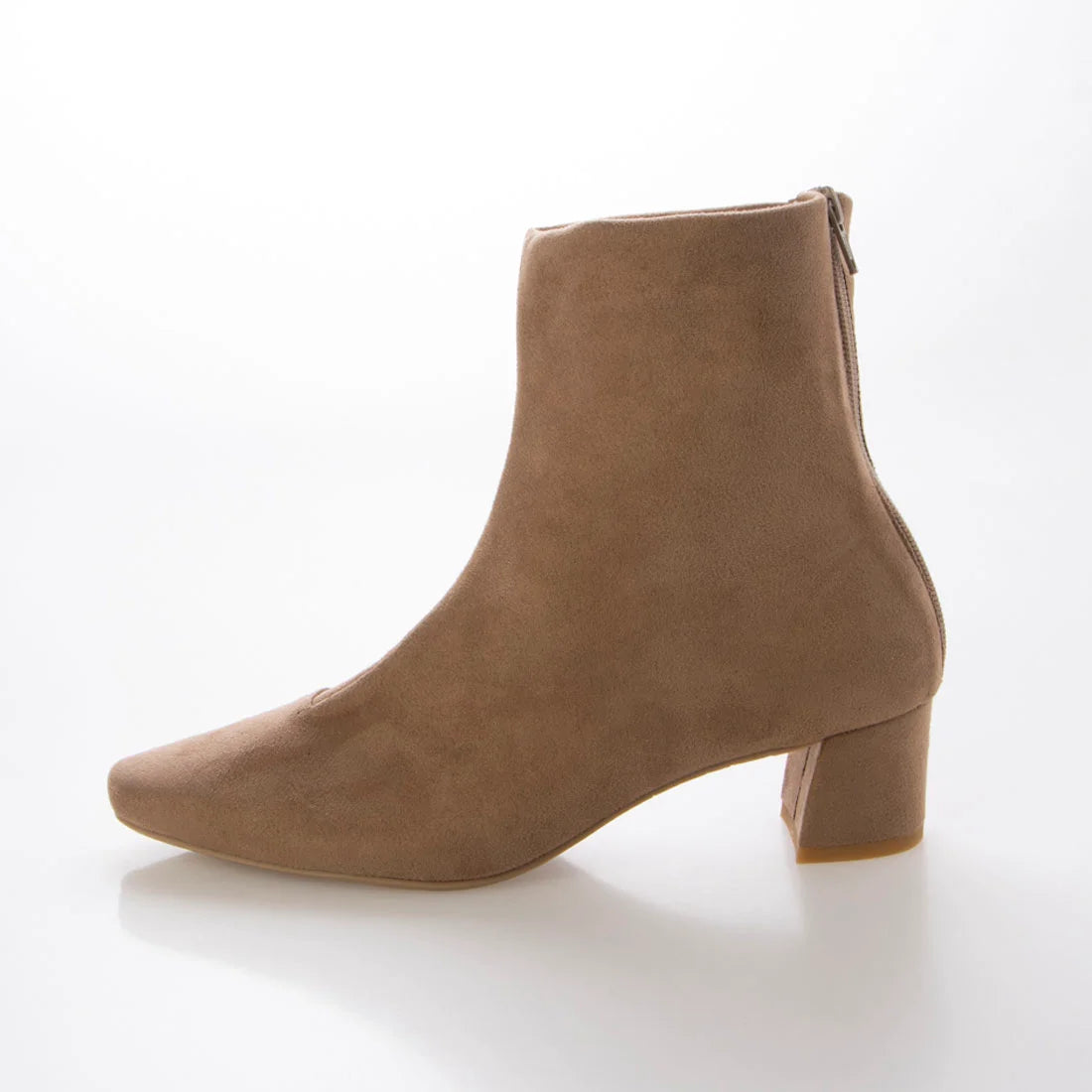 日本製 Launa Lea 4cm 彈性方頭短靴 (587)(杏色/beige S)