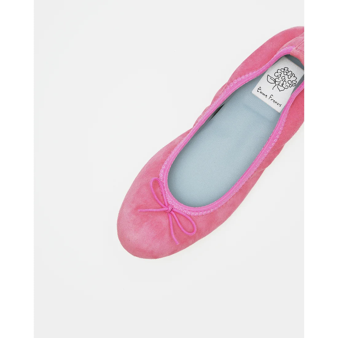 日本製【珍珠色調防水】Emma Francis 真皮 圓頭平底芭蕾舞鞋(02b-L S143)(Dark pink leather suede)(ダークピンク レザースエード)