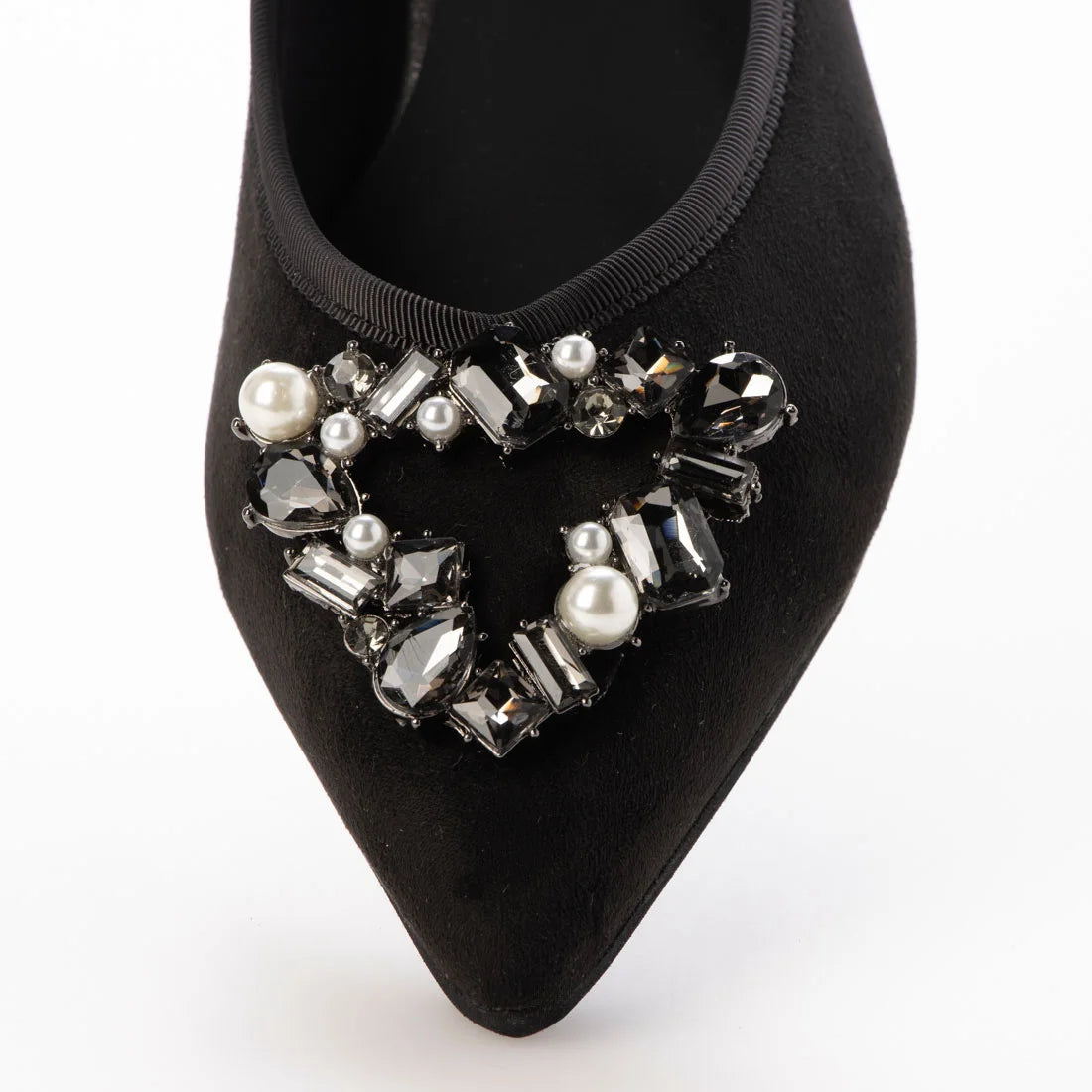 【新品預訂】日本製 Lauf Oletta 三角珍珠水晶尖頭平底鞋(LH121 BLACK-S) (黑色)