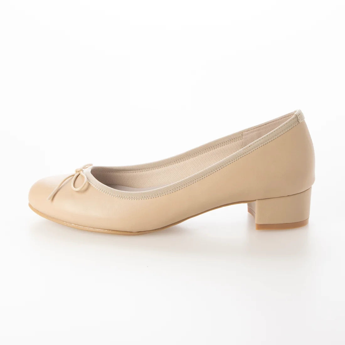 日本製 Launa lea 3.5cm踭蝴蝶結圓頭啞面芭蕾晴雨鞋 ( RB5001A ) (杏色/Beige)