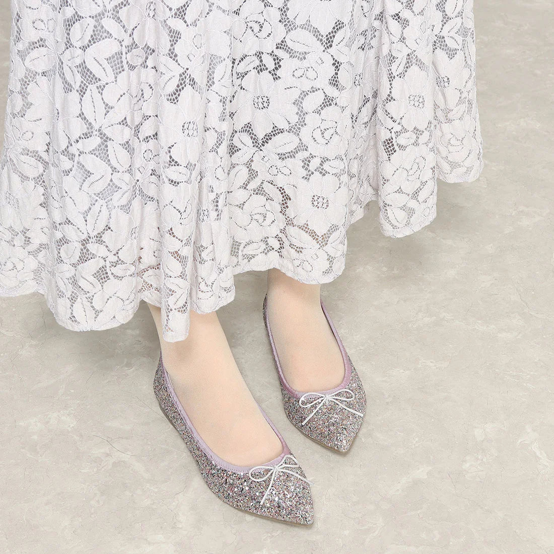 日本製 Launa Lea 尖頭芭蕾舞鞋 (B4601A) Silver Z