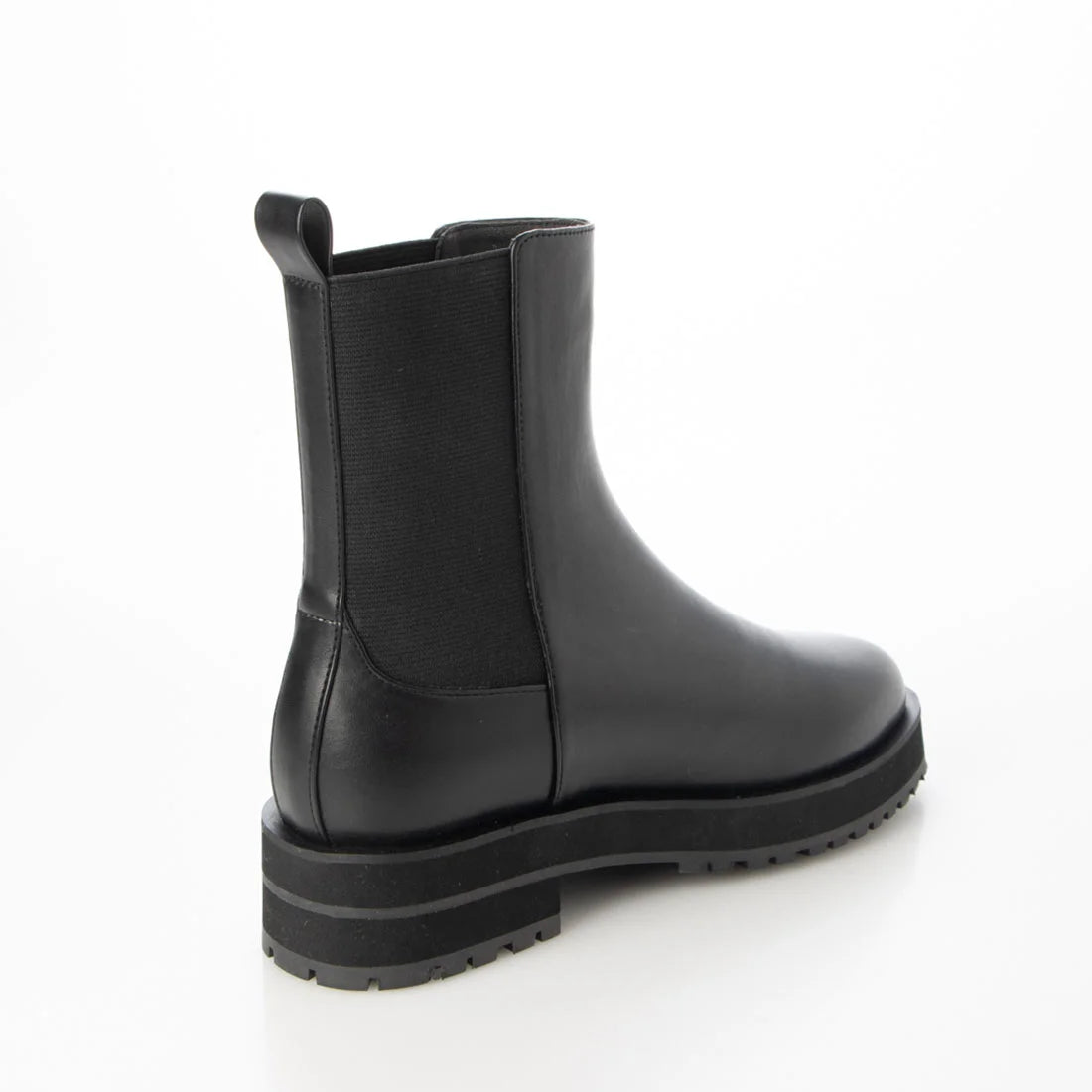 日本製 Launa Lea 側邊彈力厚底雨靴短靴 (R9018)(黑色/Black)