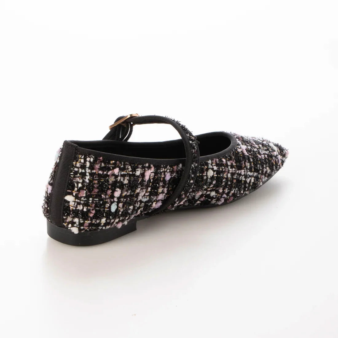 【新品預訂】日本製 Lauf Oletta 方頭粗花呢材質瑪麗珍鞋 (LH115 BLACK-Z) (黑色)