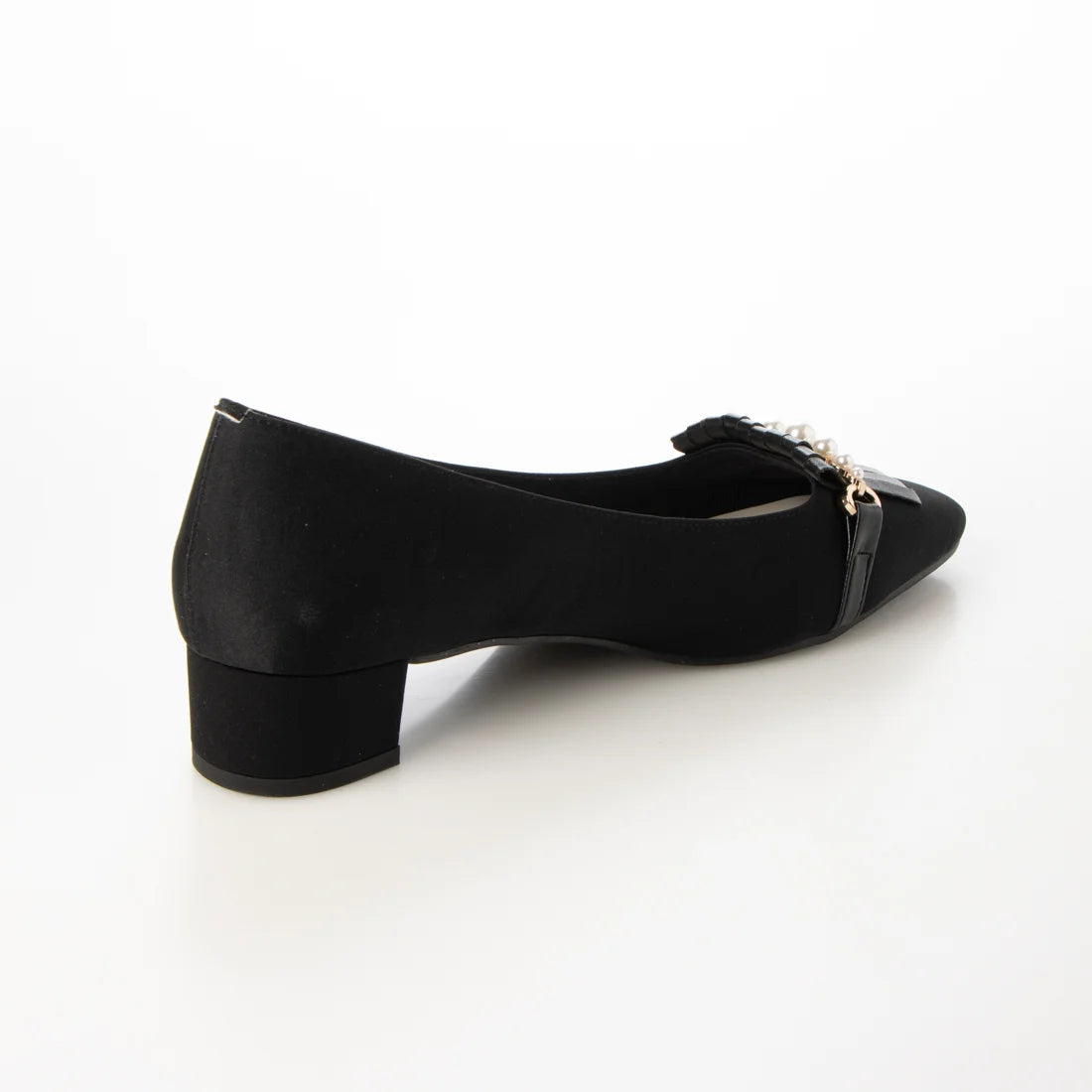 日本製 Launa lea 方頭珍珠流蘇低跟鞋 (0503) Black Z