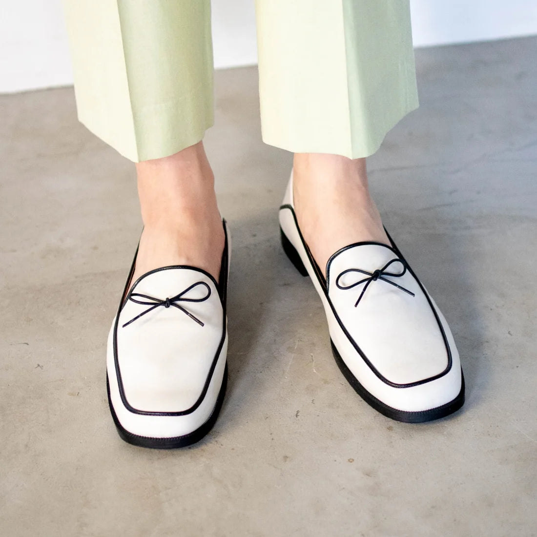 日本製 Launa Lea 蝴蝶結方頭 Loafer (0504) Ivory C