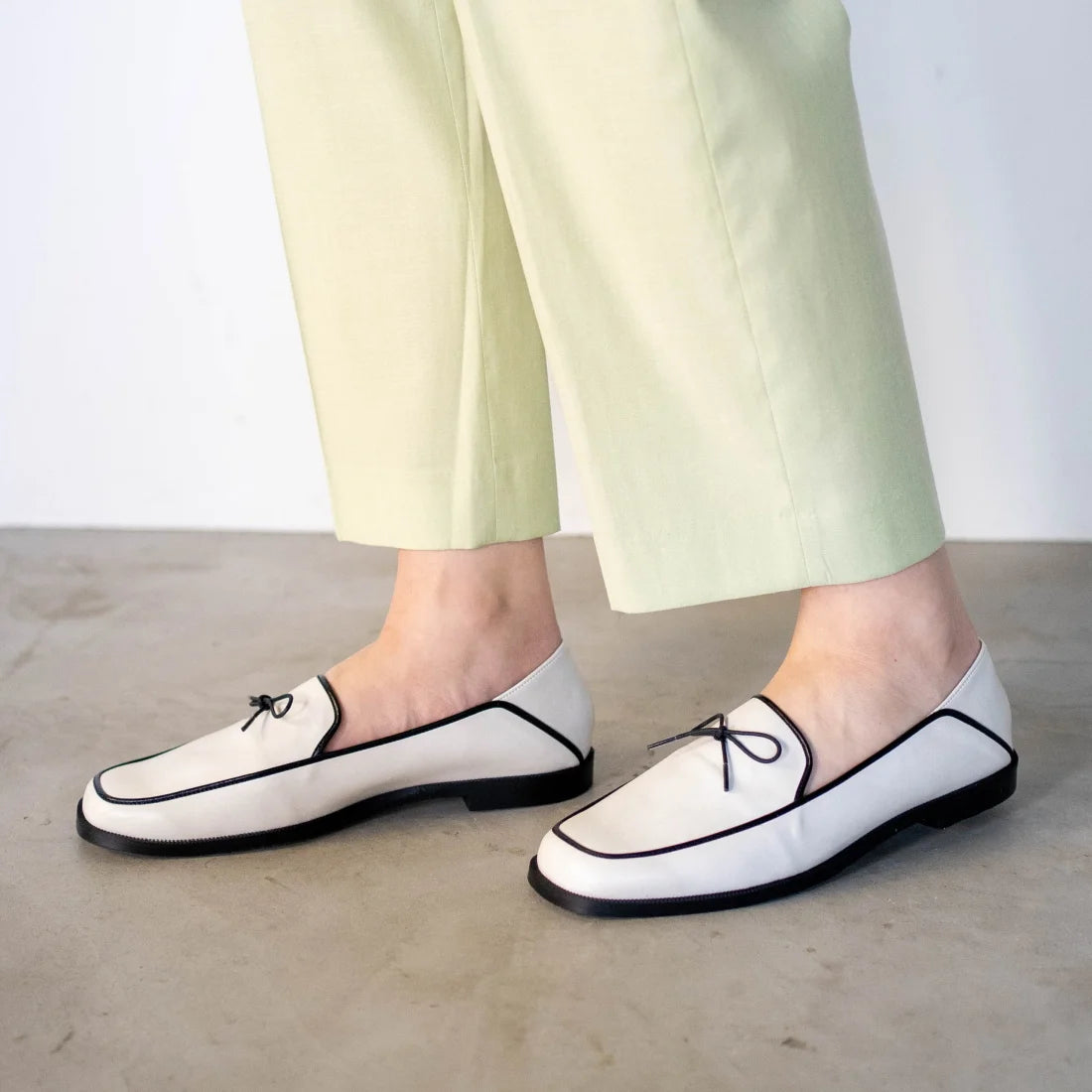 日本製 Launa Lea 蝴蝶結方頭 Loafer (0504) Ivory C