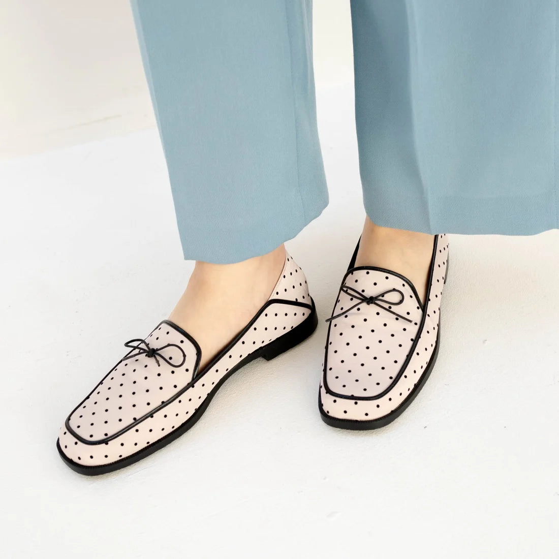 日本製 Launa Lea 蝴蝶結方頭 Loafer (0504) Pink Beige Z/C