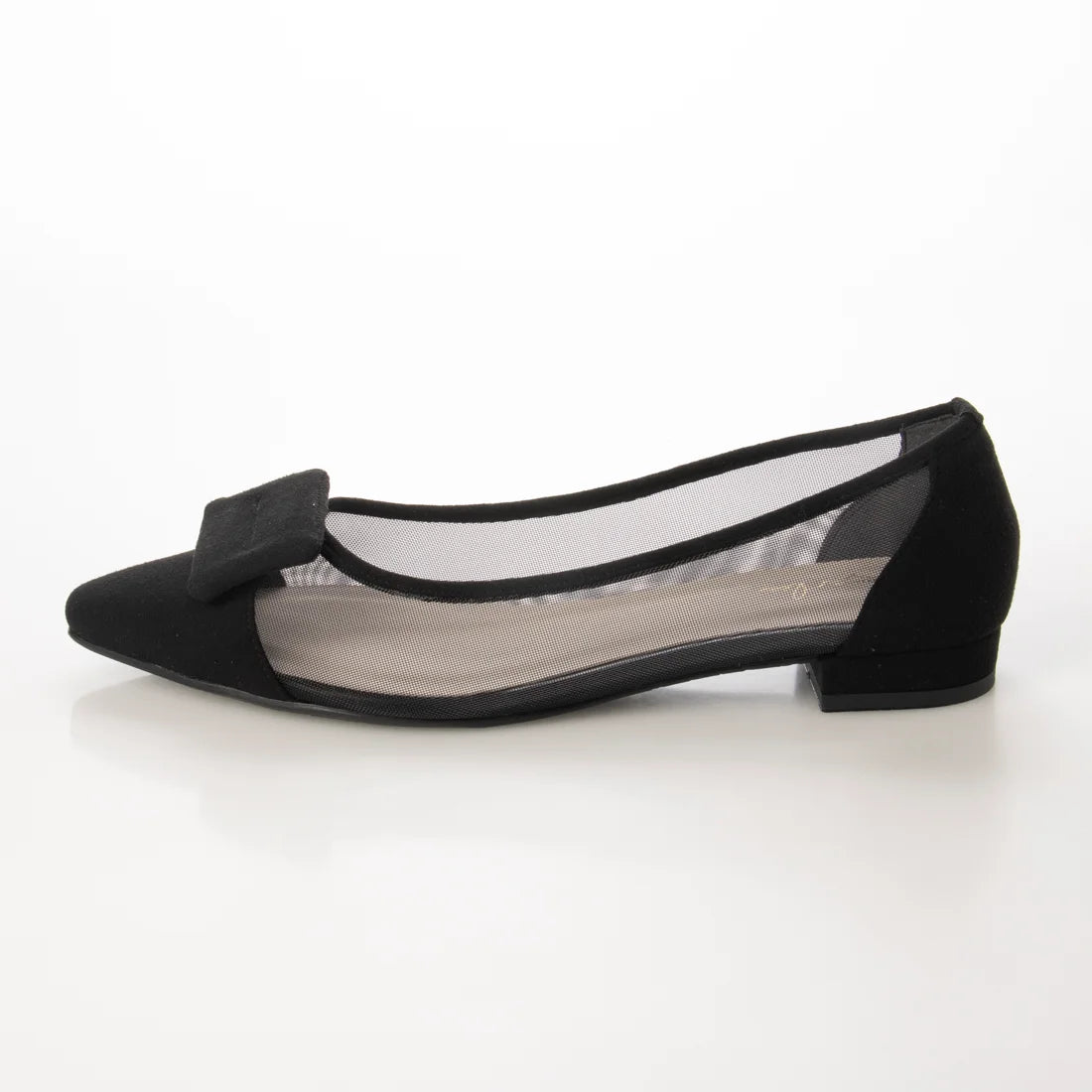 日本製 Launa Lea 輕紗立體方扣尖頭鞋 (0505) Black S