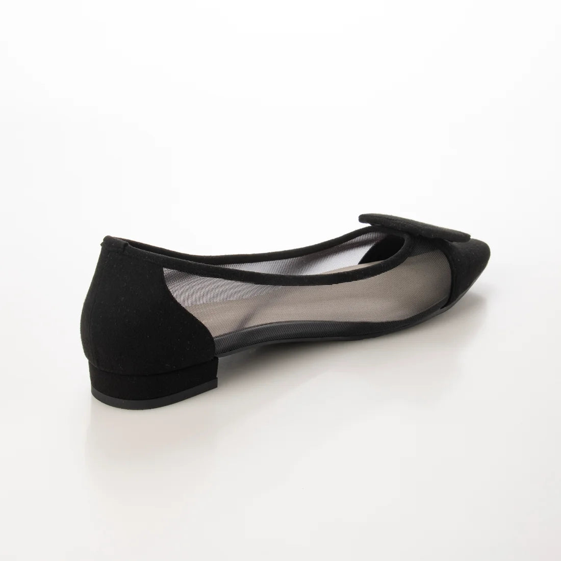 日本製 Launa Lea 輕紗立體方扣尖頭鞋 (0505) Black S