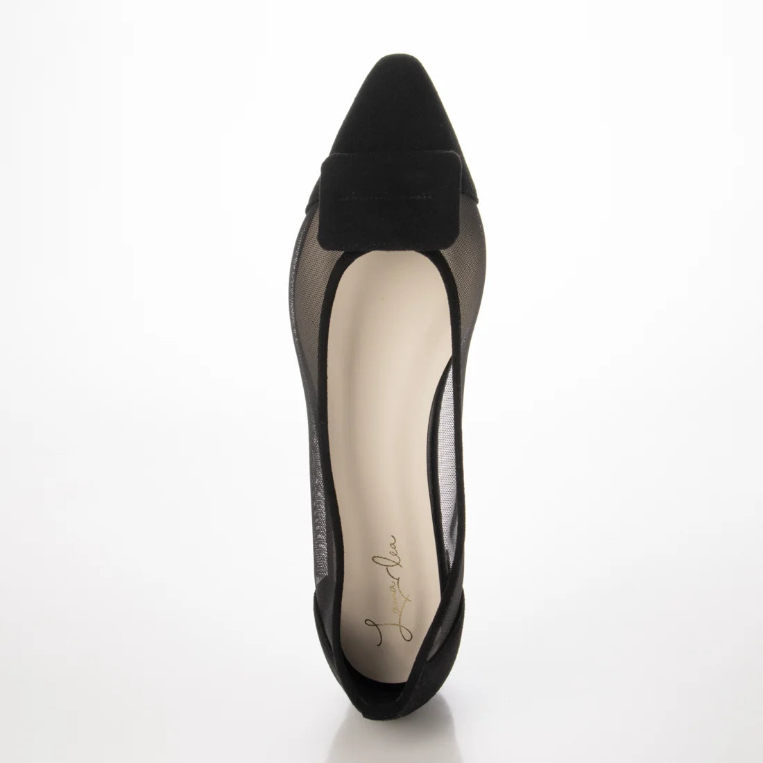 日本製 Launa Lea 輕紗立體方扣尖頭鞋 (0505) Black S