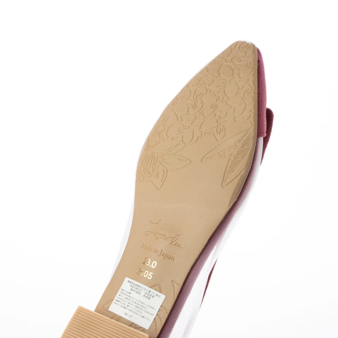 日本製 Launa Lea 輕紗立體方扣尖頭鞋 (0505) Pink S