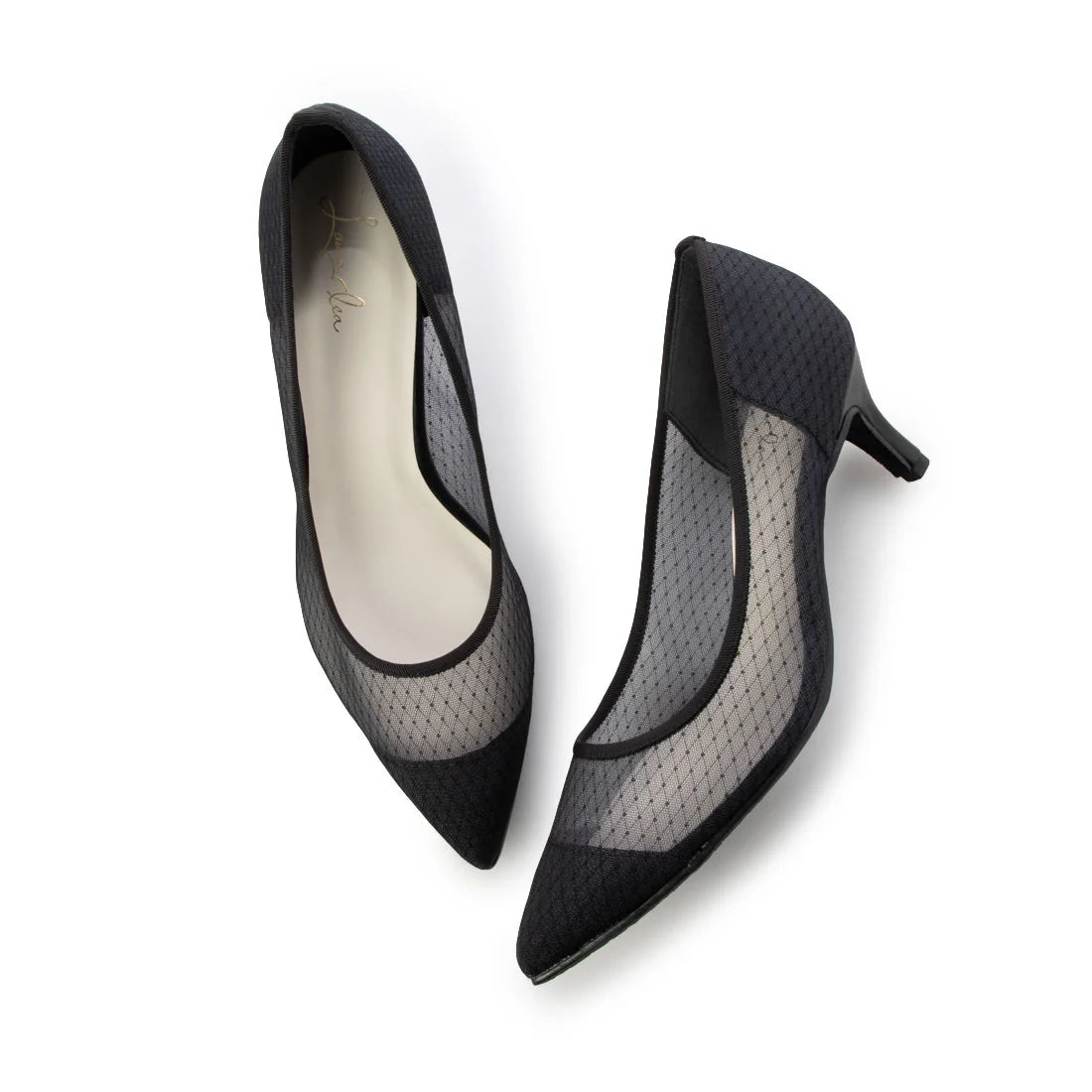 日本製 Launa Lea 輕紗尖頭高跟鞋 (0507) Black Z