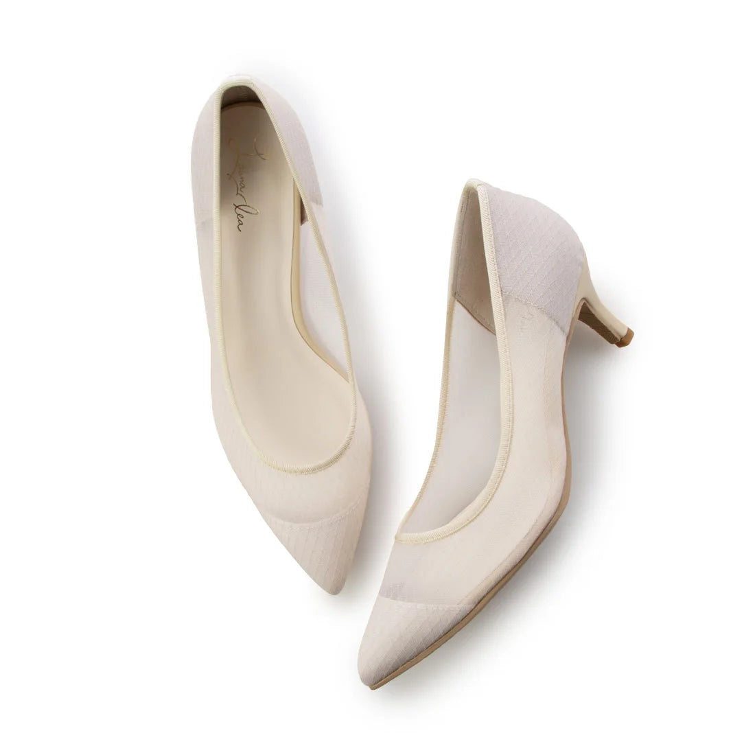 日本製 Launa Lea 輕紗尖頭高跟鞋 (0507) Beige Z