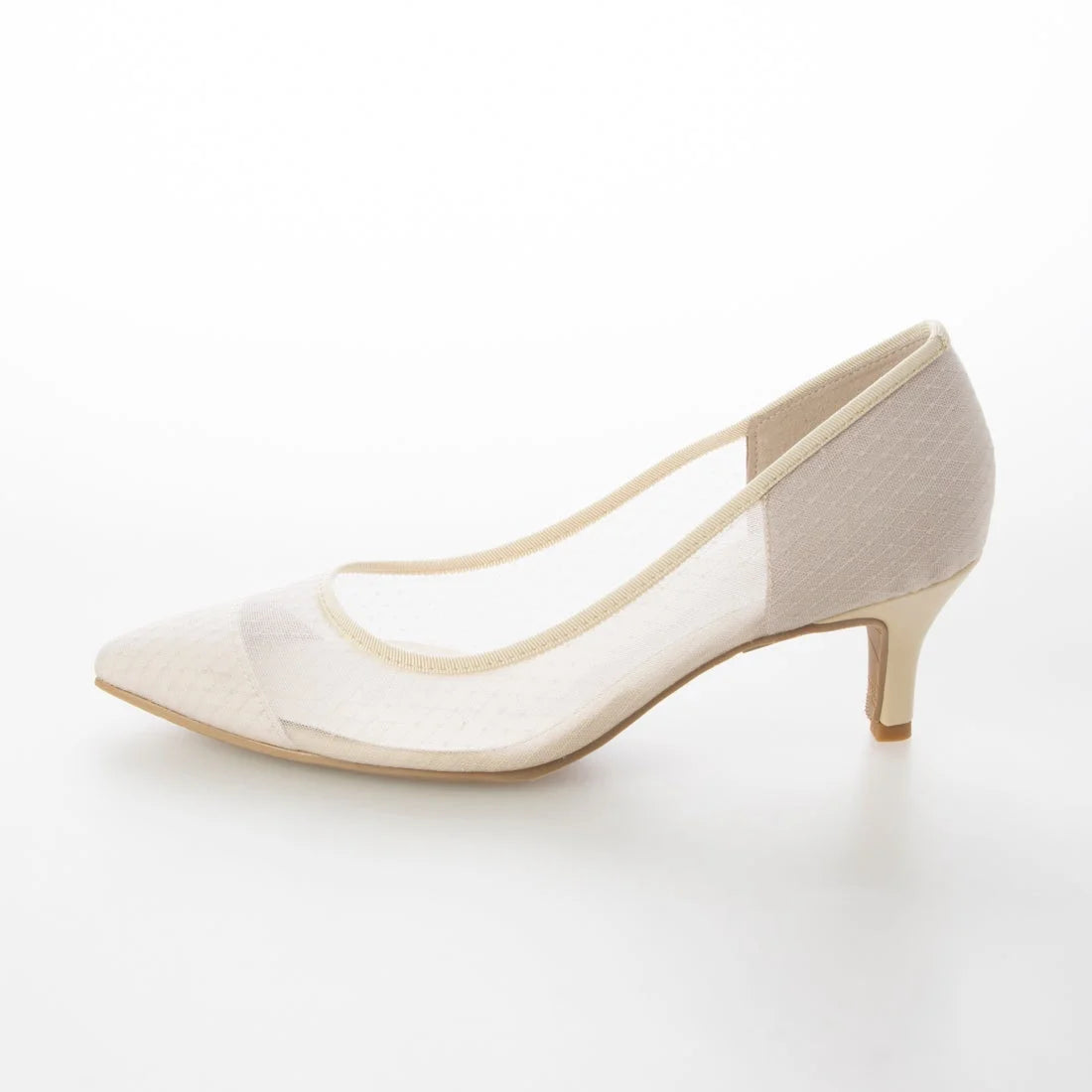 日本製 Launa Lea 輕紗尖頭高跟鞋 (0507) Beige Z