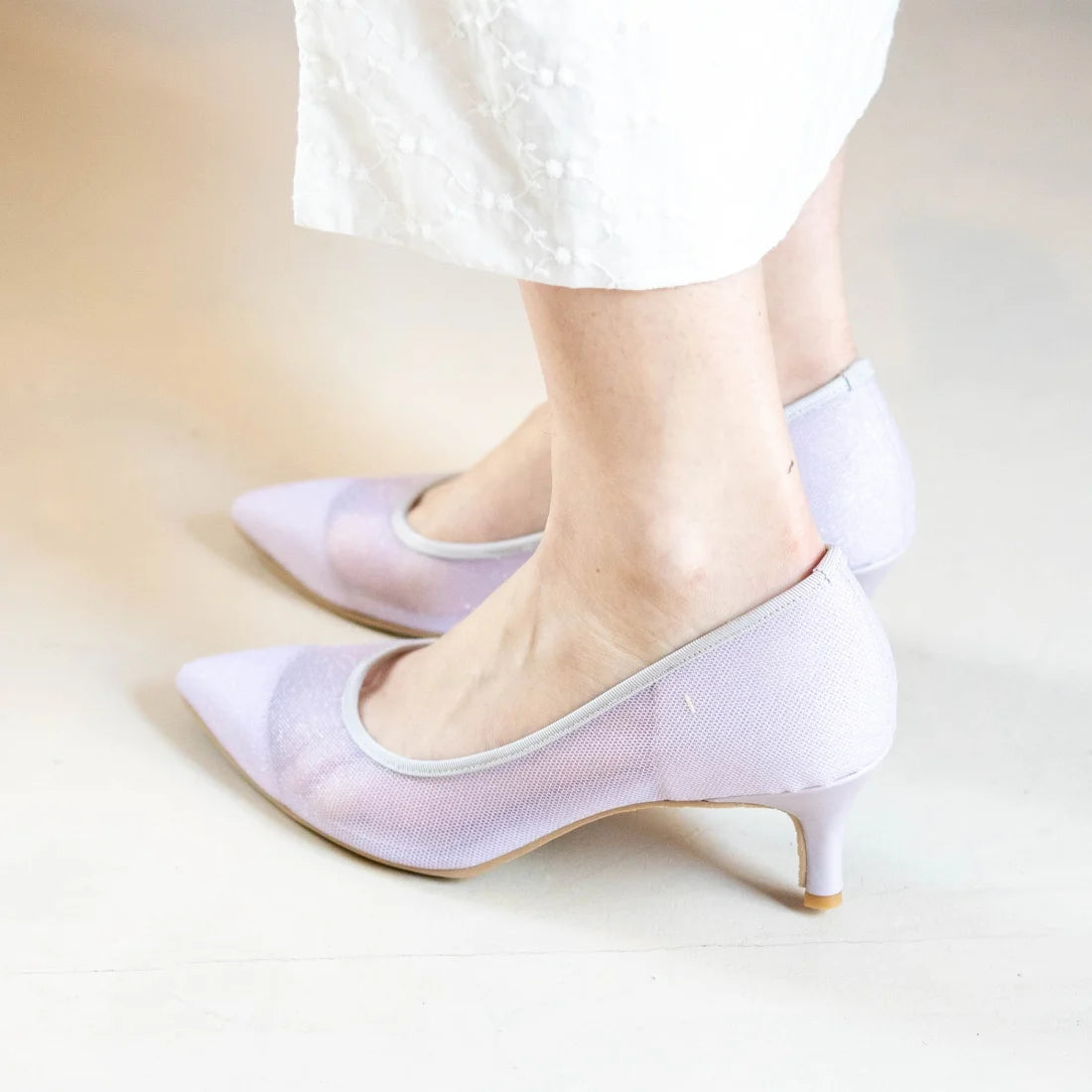 日本製 Launa Lea 輕紗尖頭高跟鞋 (0507) Lavender Z