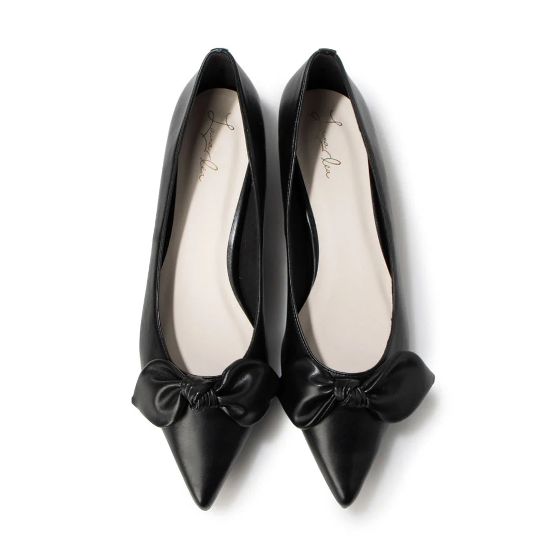 日本製 Launa Lea 尖頭絲帶平底鞋 (0509) Black