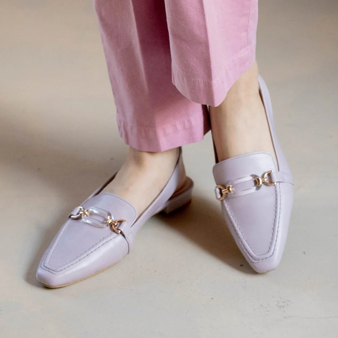 日本製 Launa Lea 方頭搭帶 Loafer (0508) Ivory