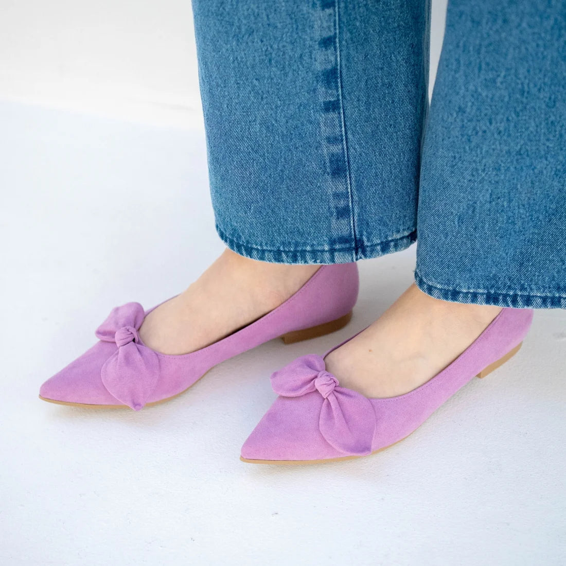 日本製 Launa Lea 尖頭絲帶平底鞋 (0509) Lavender S