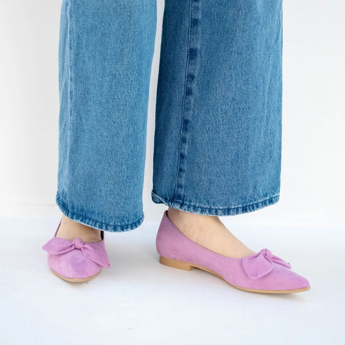 日本製 Launa Lea 尖頭絲帶平底鞋 (0509) Lavender S
