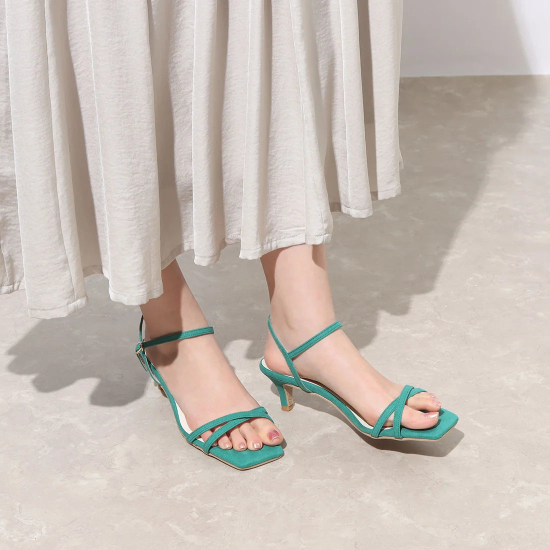 日本製 Launa Lea 雙交叉帶鞋跟涼鞋 (0517) Green S