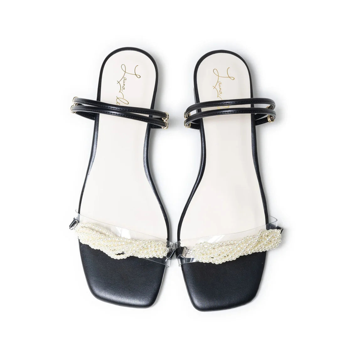 日本製 Launa Lea 2way 珍珠細帶涼鞋 (0519) Black