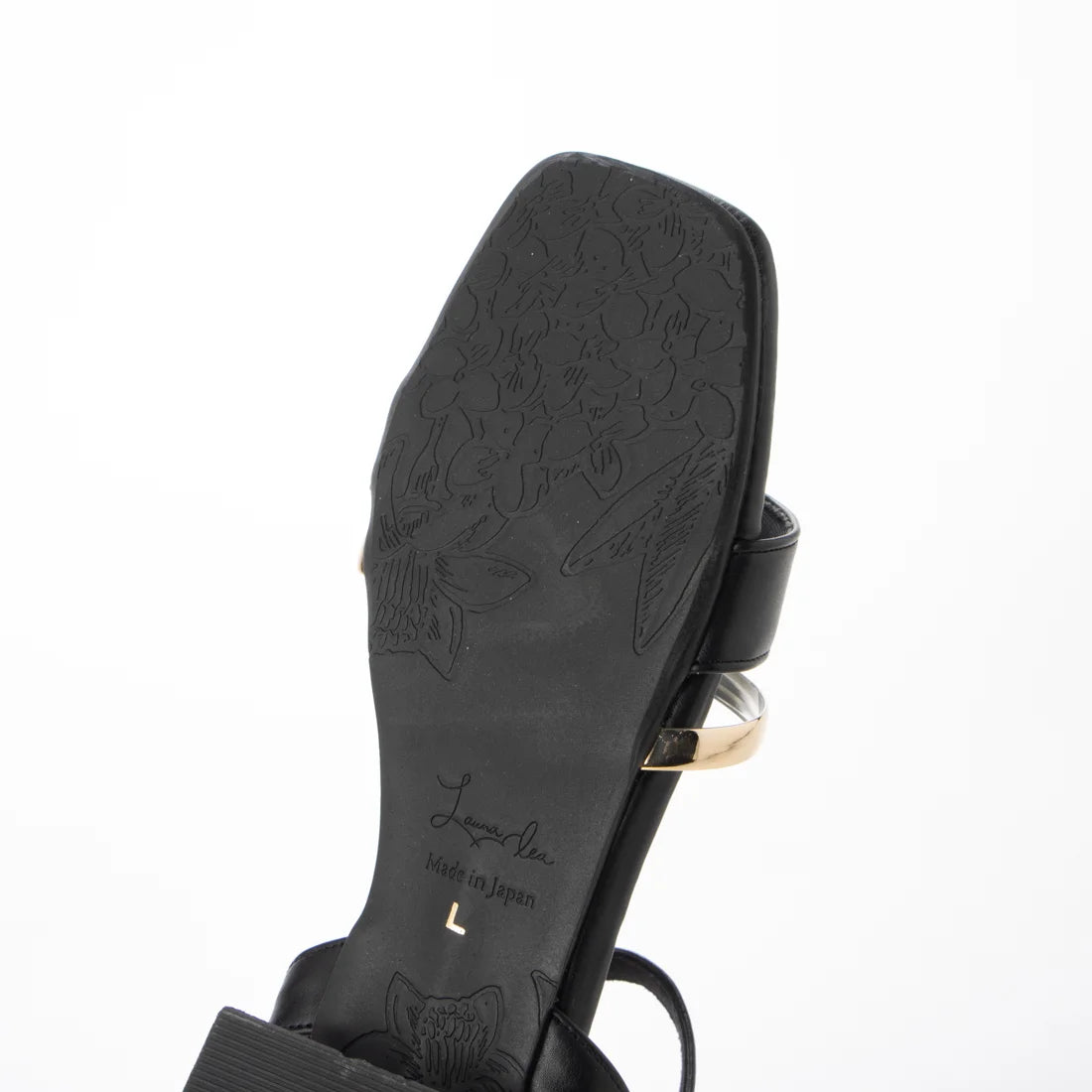 日本製 Launa lea 細方頭綁帶涼鞋 (0521) Black